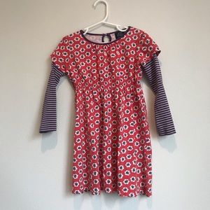 Mini boden floral striped long sleeve dress 5-6